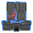 Custodia Silicone e Plastica Opaca Cover con Supporto JX2 per Sony Xperia 1 III Blu