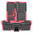 Custodia Silicone e Plastica Opaca Cover con Supporto JX2 per Sony Xperia 1 III Rosa Caldo