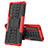 Custodia Silicone e Plastica Opaca Cover con Supporto JX2 per Sony Xperia 1 IV SO-51C Rosso