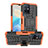 Custodia Silicone e Plastica Opaca Cover con Supporto JX2 per Vivo Y55s 5G Arancione