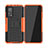 Custodia Silicone e Plastica Opaca Cover con Supporto JX2 per Xiaomi Mi 10T Pro 5G Arancione