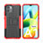 Custodia Silicone e Plastica Opaca Cover con Supporto JX2 per Xiaomi Poco C50 Rosso