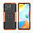Custodia Silicone e Plastica Opaca Cover con Supporto JX2 per Xiaomi Redmi 10C 4G Arancione