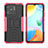 Custodia Silicone e Plastica Opaca Cover con Supporto JX2 per Xiaomi Redmi 10C 4G Rosa Caldo