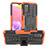 Custodia Silicone e Plastica Opaca Cover con Supporto JX3 per Samsung Galaxy A02s Arancione