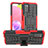 Custodia Silicone e Plastica Opaca Cover con Supporto JX3 per Samsung Galaxy A02s Rosso