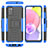 Custodia Silicone e Plastica Opaca Cover con Supporto JX5 per Samsung Galaxy A02s Blu