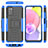 Custodia Silicone e Plastica Opaca Cover con Supporto JX5 per Samsung Galaxy F02S SM-E025F Blu