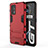 Custodia Silicone e Plastica Opaca Cover con Supporto KC1 per Realme GT 5G Rosso