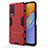 Custodia Silicone e Plastica Opaca Cover con Supporto KC1 per Vivo Y53s NFC Rosso