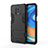 Custodia Silicone e Plastica Opaca Cover con Supporto KC1 per Xiaomi Redmi Note 9 Pro Max Nero