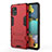 Custodia Silicone e Plastica Opaca Cover con Supporto KC2 per Samsung Galaxy A51 4G Rosso