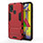 Custodia Silicone e Plastica Opaca Cover con Supporto KC2 per Samsung Galaxy M21s Rosso