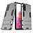 Custodia Silicone e Plastica Opaca Cover con Supporto KC3 per Samsung Galaxy S20 FE 4G Grigio