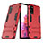 Custodia Silicone e Plastica Opaca Cover con Supporto KC3 per Samsung Galaxy S20 FE 5G Rosso