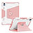 Custodia Silicone e Plastica Opaca Cover con Supporto L04 per Apple iPad 10.9 (2022) Rosa