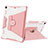 Custodia Silicone e Plastica Opaca Cover con Supporto L04 per Apple New iPad 9.7 (2017) Rosa