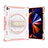 Custodia Silicone e Plastica Opaca Cover con Supporto L07 per Apple iPad Pro 12.9 (2022) Oro Rosa