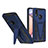 Custodia Silicone e Plastica Opaca Cover con Supporto MQ1 per Samsung Galaxy M01s Blu