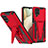 Custodia Silicone e Plastica Opaca Cover con Supporto MQ1 per Samsung Galaxy M12 Rosso