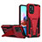Custodia Silicone e Plastica Opaca Cover con Supporto MQ1 per Xiaomi Poco M5S Rosso
