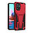 Custodia Silicone e Plastica Opaca Cover con Supporto MQ2 per Xiaomi Poco M5S Rosso