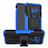 Custodia Silicone e Plastica Opaca Cover con Supporto per LG G8 ThinQ Blu