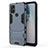 Custodia Silicone e Plastica Opaca Cover con Supporto per OnePlus Nord N10 5G Blu