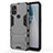 Custodia Silicone e Plastica Opaca Cover con Supporto per OnePlus Nord N10 5G Grigio