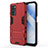 Custodia Silicone e Plastica Opaca Cover con Supporto per Oppo A53s 5G Rosso