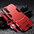 Custodia Silicone e Plastica Opaca Cover con Supporto per Oppo F15 Rosso