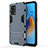 Custodia Silicone e Plastica Opaca Cover con Supporto per Oppo F19s Blu