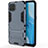 Custodia Silicone e Plastica Opaca Cover con Supporto per Oppo Reno4 Lite Blu