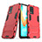 Custodia Silicone e Plastica Opaca Cover con Supporto per Realme 8 5G Rosso