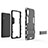 Custodia Silicone e Plastica Opaca Cover con Supporto per Samsung Galaxy A02