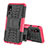 Custodia Silicone e Plastica Opaca Cover con Supporto per Samsung Galaxy A2 Core A260F A260G Rosa Caldo