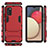 Custodia Silicone e Plastica Opaca Cover con Supporto per Samsung Galaxy F02S SM-E025F