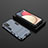 Custodia Silicone e Plastica Opaca Cover con Supporto per Samsung Galaxy F02S SM-E025F Blu