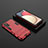 Custodia Silicone e Plastica Opaca Cover con Supporto per Samsung Galaxy F02S SM-E025F Rosso