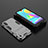Custodia Silicone e Plastica Opaca Cover con Supporto per Samsung Galaxy M01 Grigio