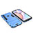 Custodia Silicone e Plastica Opaca Cover con Supporto per Samsung Galaxy M01s Blu