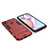 Custodia Silicone e Plastica Opaca Cover con Supporto per Samsung Galaxy M01s Rosso