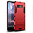 Custodia Silicone e Plastica Opaca Cover con Supporto per Samsung Galaxy Note 8 Duos N950F Rosso