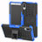 Custodia Silicone e Plastica Opaca Cover con Supporto per Sony Xperia L3 Blu