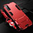 Custodia Silicone e Plastica Opaca Cover con Supporto per Vivo Y12s Rosso