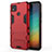 Custodia Silicone e Plastica Opaca Cover con Supporto per Xiaomi Redmi 9C Rosso