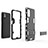 Custodia Silicone e Plastica Opaca Cover con Supporto per Xiaomi Redmi Note 10T 5G