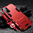 Custodia Silicone e Plastica Opaca Cover con Supporto R01 per Oppo F19 Pro+ Plus 5G Rosso