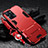 Custodia Silicone e Plastica Opaca Cover con Supporto R01 per Realme 9i 5G Rosso