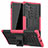 Custodia Silicone e Plastica Opaca Cover con Supporto R01 per Samsung Galaxy Note 10 Plus Rosa